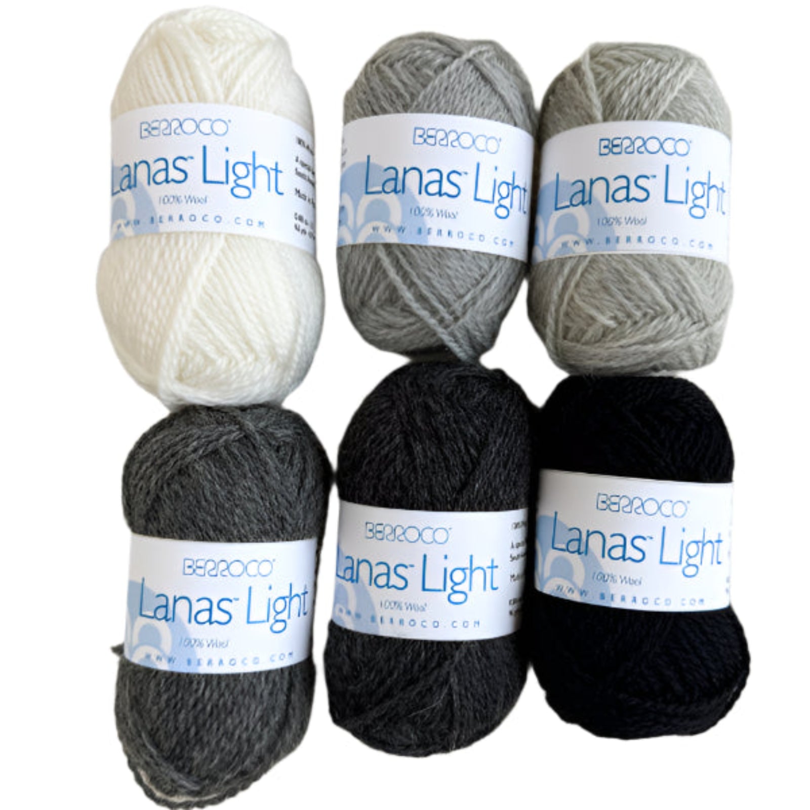 Lanas Light mini pack of yarn in monochrome colors