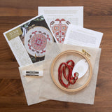Mediterranean Medallion - Cross stitch hoop kit from Avlea Folk Embroidery