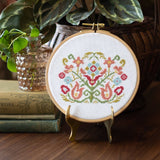 Clara's Garden - Cross stitch hoop kit from Avlea Folk Embroidery