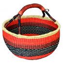 African Bolga Basket: Round with Leather Handle-3