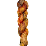 Blackbird Sycamore Fingering Mini Skein Yarn Color orange red brown black speckles