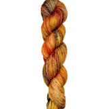 Blackbird Sycamore Fingering Mini Skein Yarn Color orange red brown black speckles
