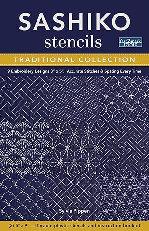 Sashiko Stencils, Traditional Collection: 9 Embroidery Designs
