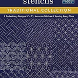 Sashiko Stencils, Traditional Collection: 9 Embroidery Designs