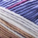 Detailed image of Universal Yarn Maman Acrylic Yarn in the colors white navy magenta brown