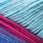 Detailed image of Universal Yarn Maman Acrylic Yarn in the colors blue red pink light blue