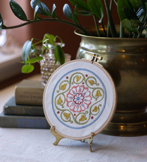 Arcadian Rose - Embroidery hoop kit from Avlea Folk Embroidery