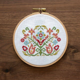 Clara's Garden - Cross stitch hoop kit from Avlea Folk Embroidery