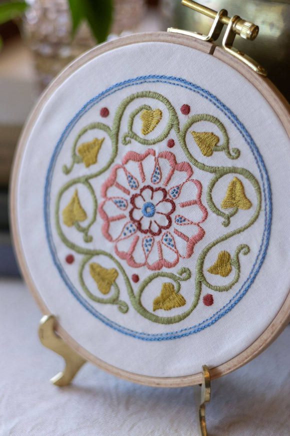Arcadian Rose - Embroidery hoop kit from Avlea Folk Embroidery