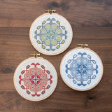 Mediterranean Medallion - Cross stitch hoop kit from Avlea Folk Embroidery