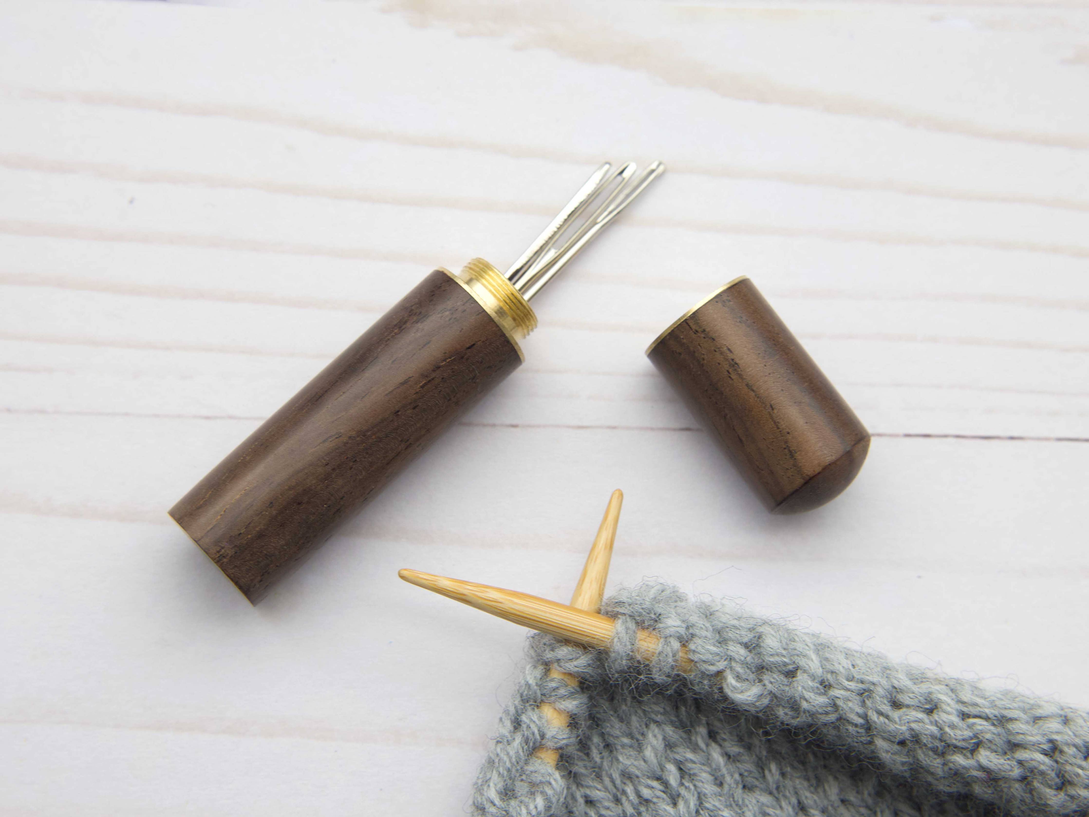 Fox & Pine Stitches: Wooden Darning Needle Storage Cases Tapestry Knitting