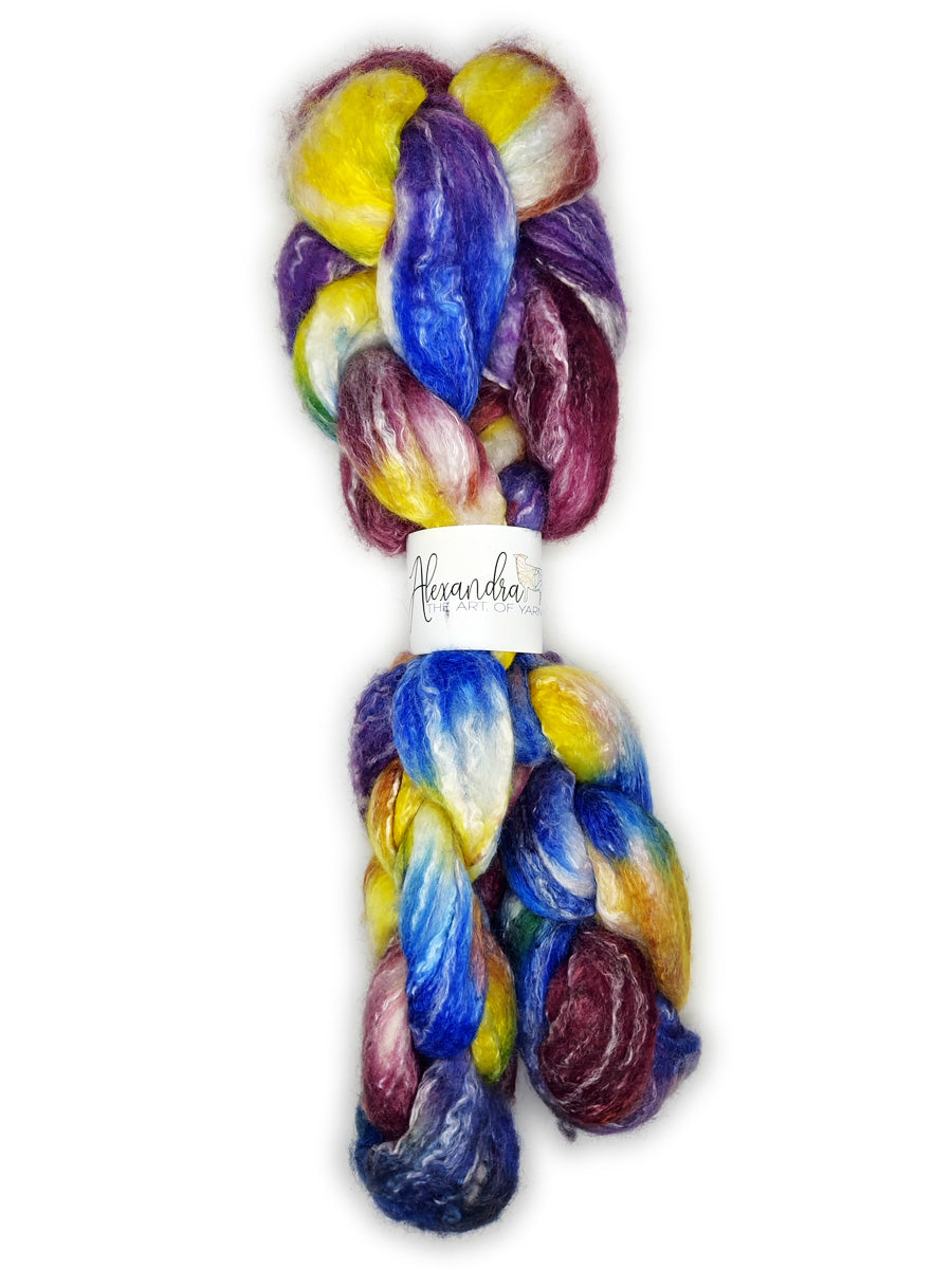 Alexandra Merino, Bamboo, & Silk Fiber Blend color kaleidoscope