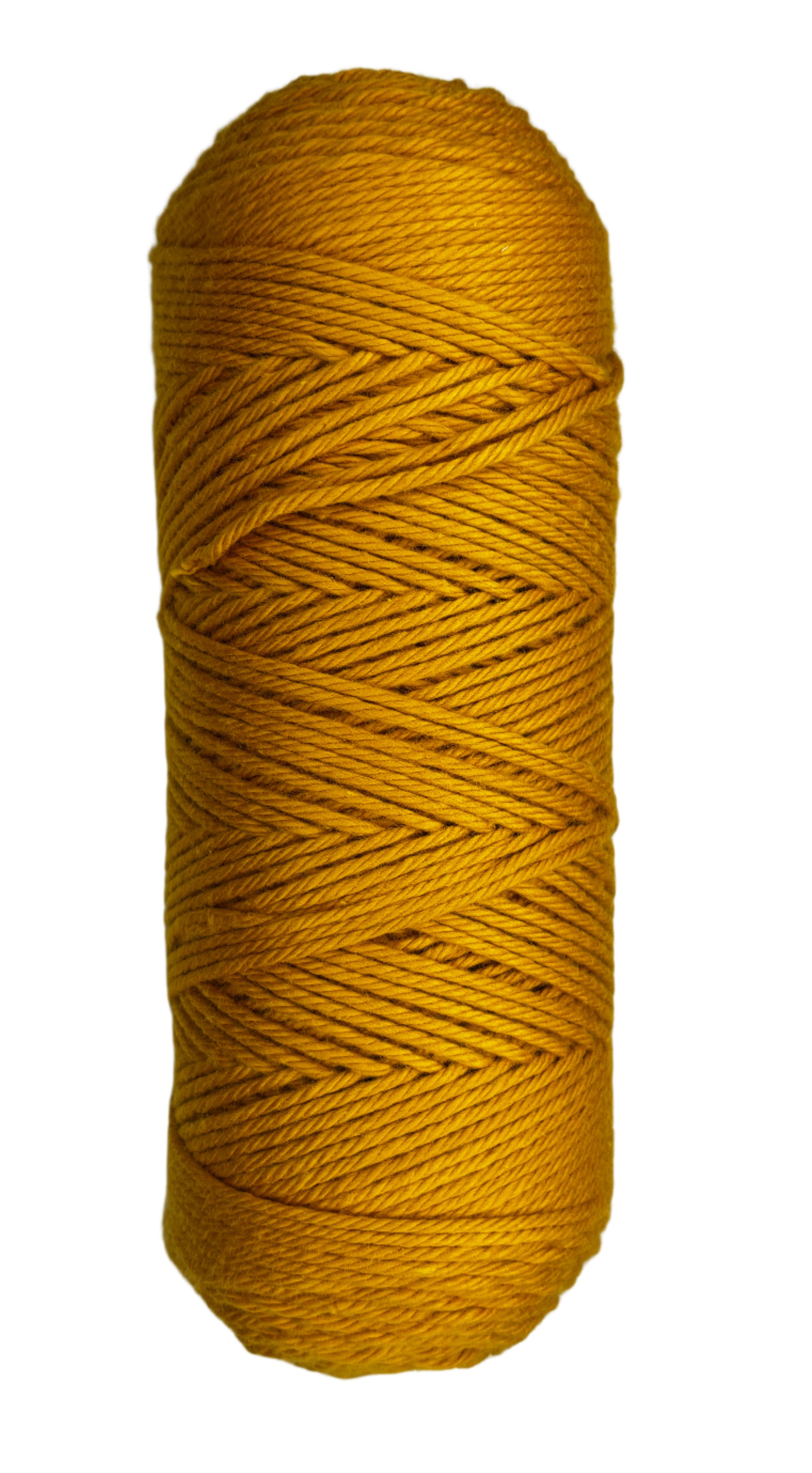 Amber yellow skein of cotton yarn