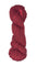 Red skein of wool yarn on a white background