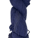 Blue skein of wool yarn on a white background