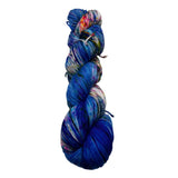 Multicolored yarn skein on a white background
