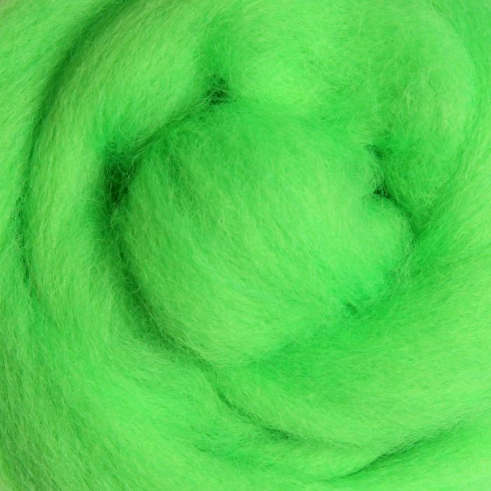 Ashford Corriedale Fluro Lime, Lime Green Fiber