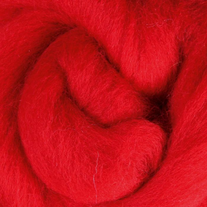 Ashford Corriedale Scarlet, Red Fiber