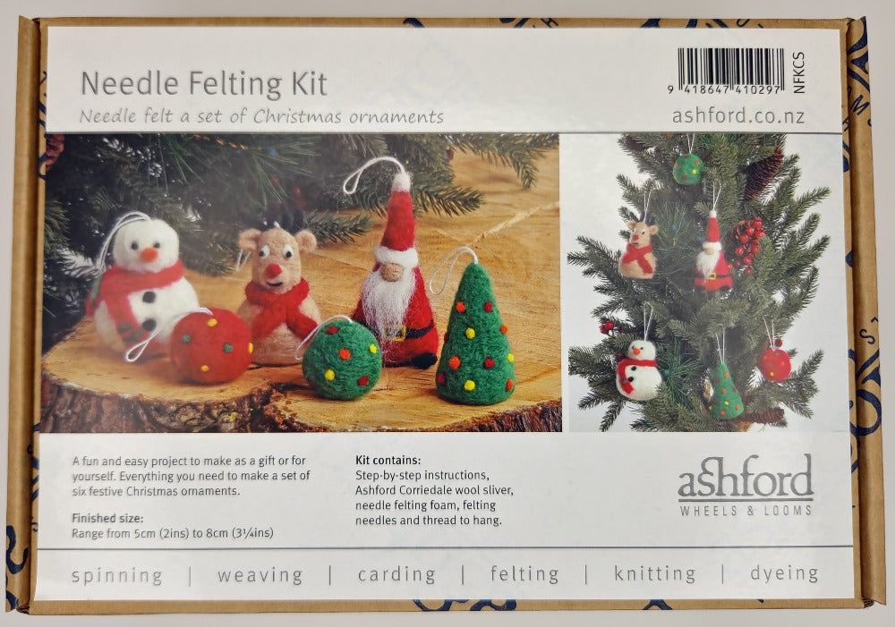Ashford Needle Felting Kit Set of Christmas Ornaments