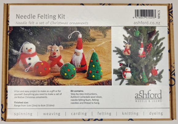 Ashford Needle Felting Kit Set of Christmas Ornaments