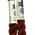 Mini Skeins of Hand Dyed yarn in the color auburn