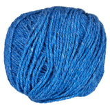 Ball of mildly tweedy yarn color azure blue