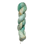 Blackbird Sycamore Fingering Mini Skein Yarn Color mint green beige grey green orange speckles