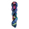 A skein of hand-dyed fingering/sock yarn color black red purple green orange yellow 