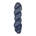 A skein of hand-dyed fingering/sock yarn color black