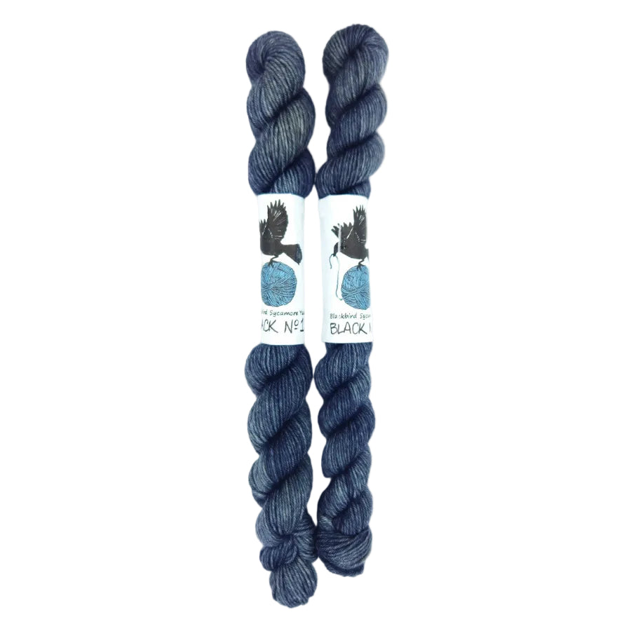 Blackbird Sycamore Fingering Mini Skein color black