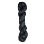 Skein of mohair silk yarn hand-dyed in Wyoming in the color black