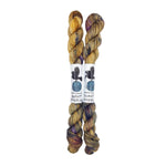 Blackbird Sycamore Fingering Mini Skein Yarn Color tan navy brown red speckles
