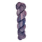 A skein of hand-dyed fingering/sock yarn color purple blue pink