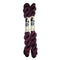 two mini skeins of yarn in a dark wine color