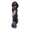 A skein of hand-dyed fingering/sock yarn color black mauve grey pink mild speckles