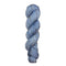 Blue skein of yarn with speckles on a white background