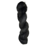 Skein of hand dyed mohair silk in the color black