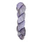A skein of hand-dyed fingering/sock yarn color gray sky blue