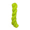 A bright neon yellow-green skein of twisted fuzzy yarn 