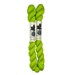 Mini Skeins of Hand Dyed yarn in the color bright green