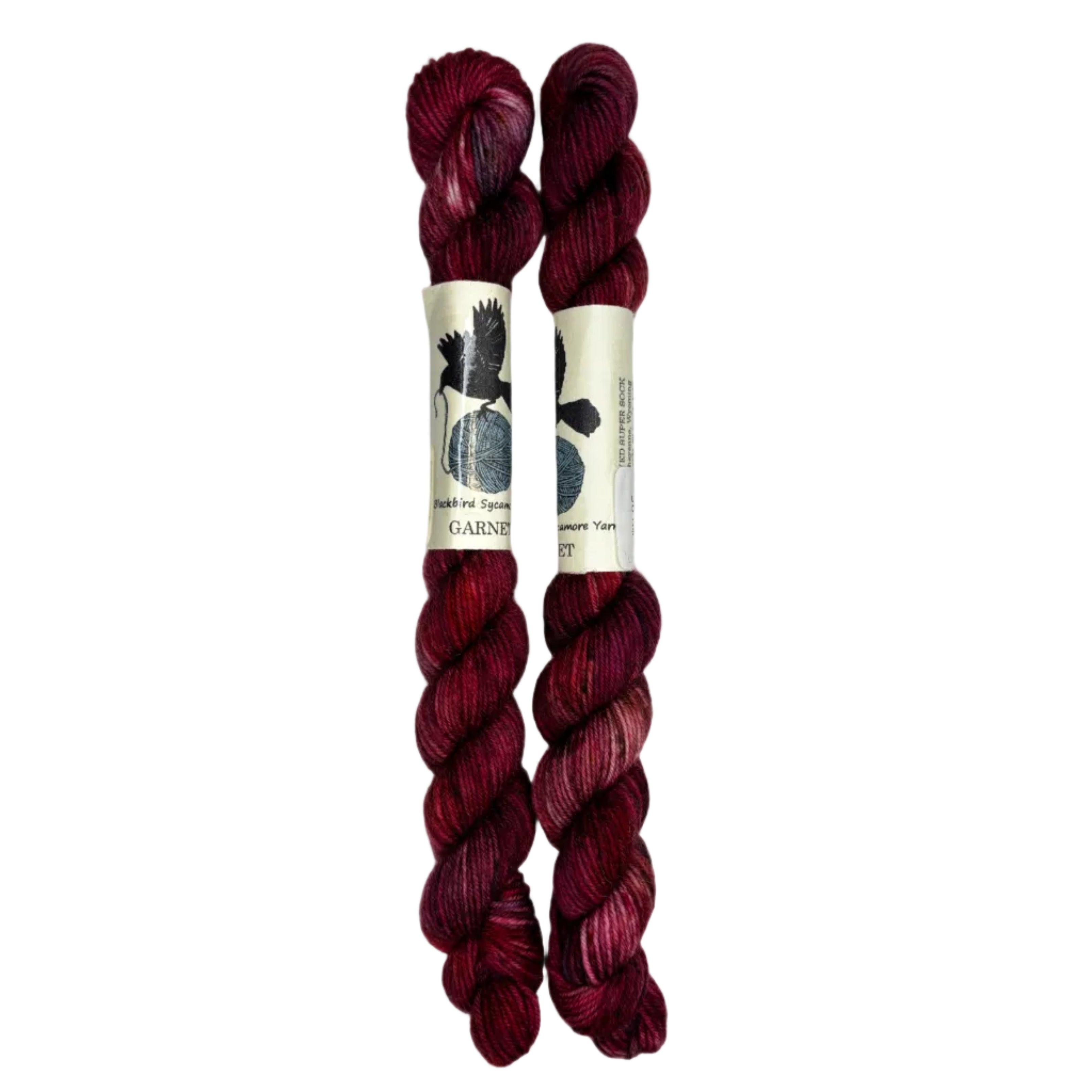 Mini Skeins of Hand Dyed yarn in the color red off white black