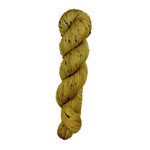 Skein of hand dyed BFL Tweed Yarn color golden yellow