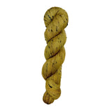 Skein of hand dyed BFL Tweed Yarn color golden yellow