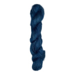 Skein of mohair silk yarn hand-dyed in Wyoming in the color blue