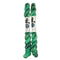 Two mini skeins of wool yarn hand dyed in Wyoming in the color green and black streaks