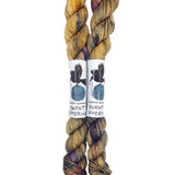 Blackbird Sycamore Fingering Mini Skein Yarn Color tan navy brown red speckles