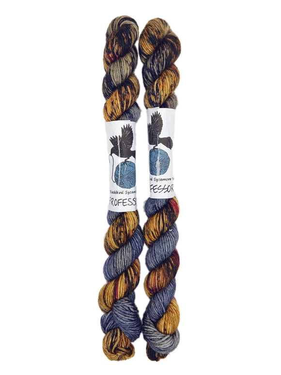 Blackbird Sycamore Fingering Mini Skein Yarn Color orange tan grey red speckles