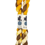 Blackbird Sycamore Fingering Mini Skein Yarn Color Gold brown white speckles