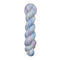 A skein of hand-dyed fingering/sock yarn color white pastel pink purple blue 