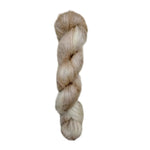 Skein of superkid mohair silk lace weight yarn color off white